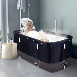 Foldable Bathtub Portable Waterproof Thickened Adult Family Spa Bathtubs Large Size Full Body Bathing Bucket With 10pc Bath Bags