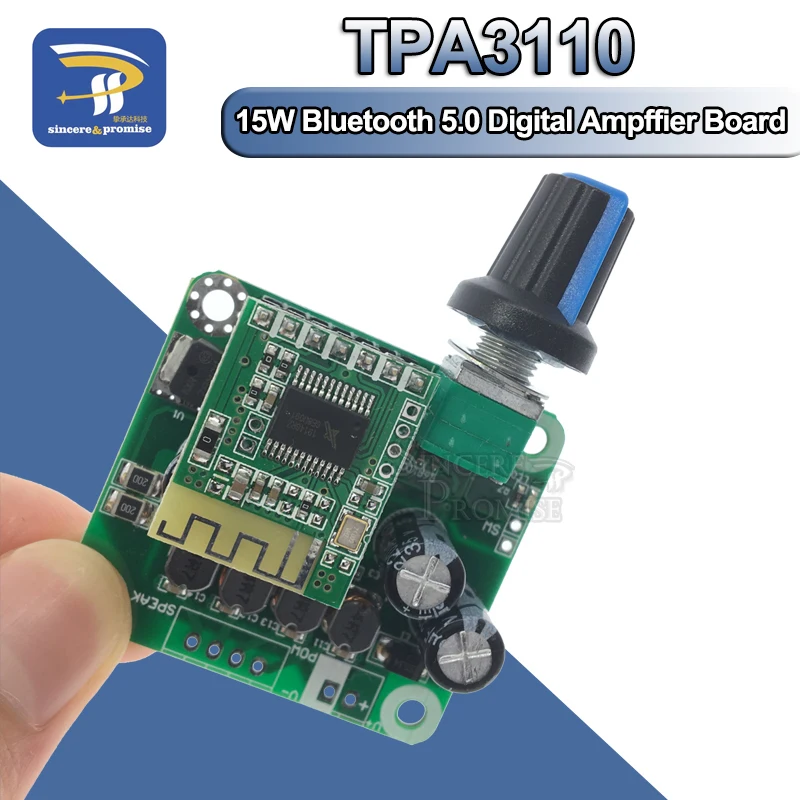 Bluetooth 5.0 4.2 TPA3110 15w+15W Digital Stereo Audio Power Amplifier Board Module 12V-24V car for USB Speaker,Portable Speaker