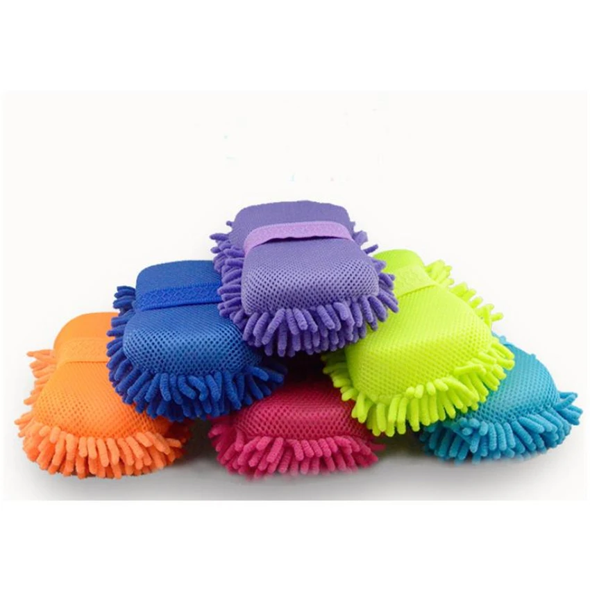 1PC Microfiber Car Windows Cleaning Sponge Towel Cloth, Auto Car Washer Tool Washing Gloves, Wipeing Brush Cleaner Tools