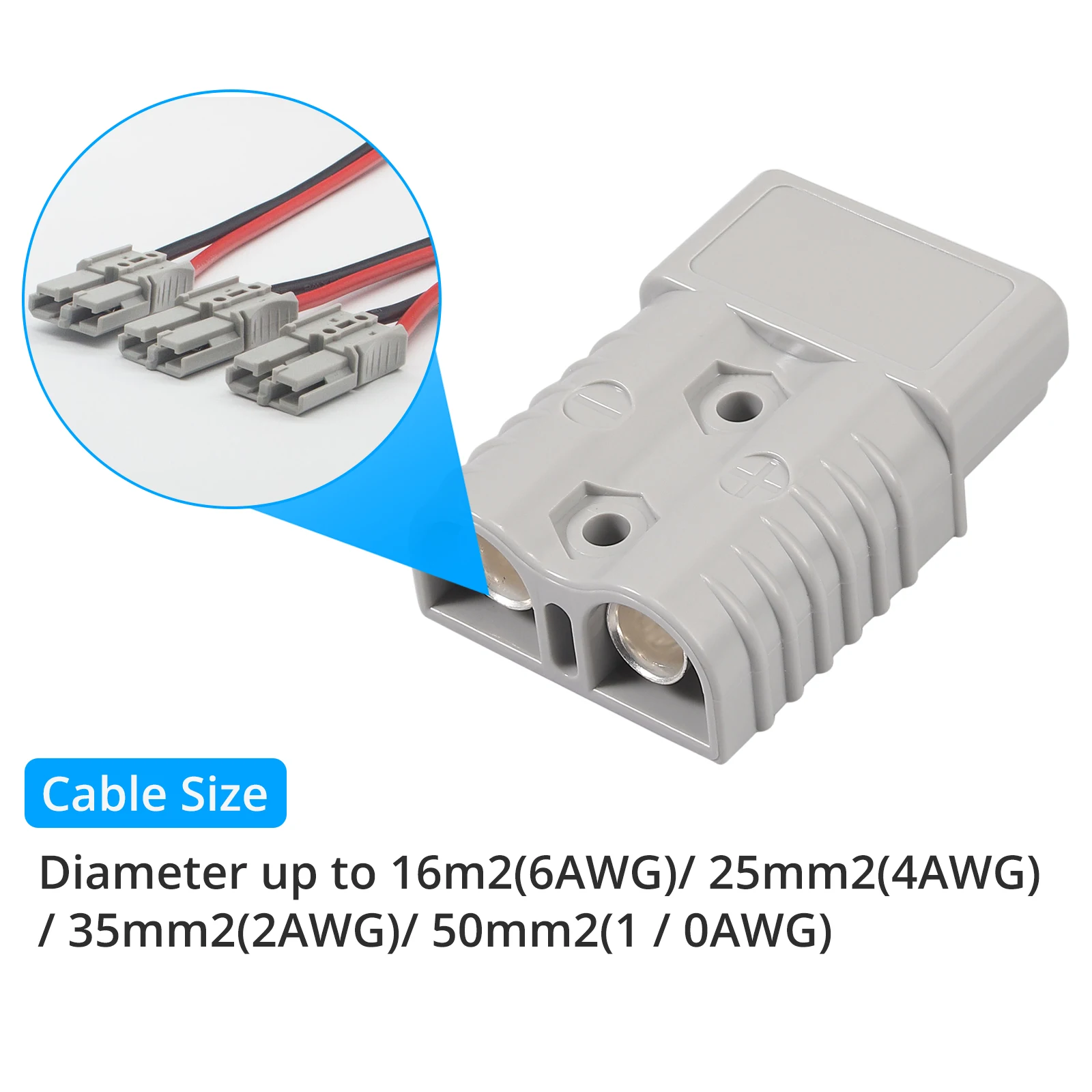 2 Stück 175A 600V 1/0 AWG AC/DC Elektrowerkzeug-Steckverbinder Schnellverbinder-Set Elektroauto-Batteriestecker – Detail 3