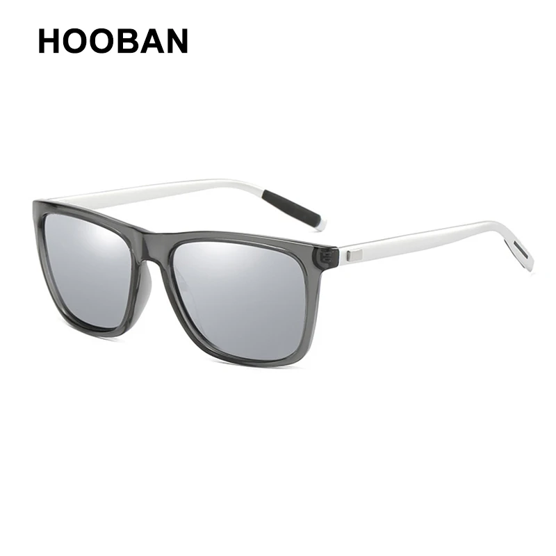 HOOBAN Classic Square Polarized Sunglasses Men Brand Designer Aluminum Magnesium Sun Glasses For Male Fashion Outdoor Eyeglasses