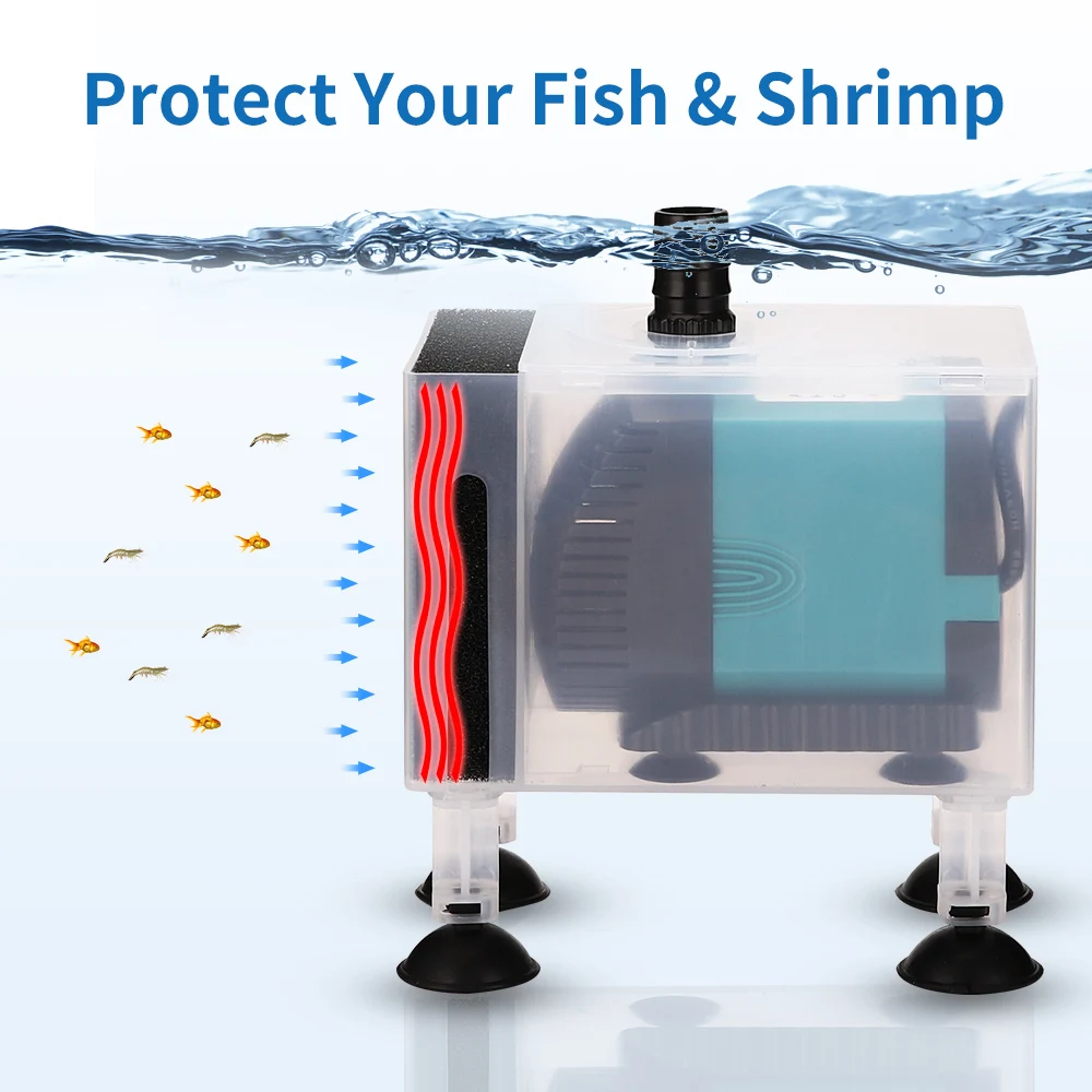 Aquarium Water Pump Protection Box Increase Height Filter Acrylic Box Sand Prevention Shock Absorption For Fish Tank