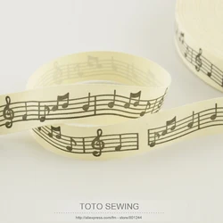 2.5CM width Zakka cotton ribbons mini.order is $5(mix order)cloths sewing tape music note label TOTO sewing accessory clothes