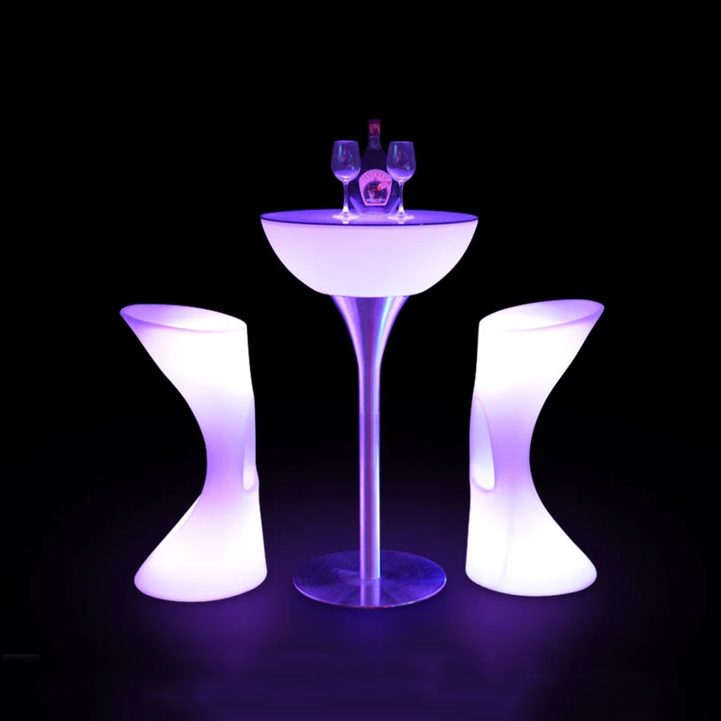 LED luminous furniture promotion luminous ktv high-leg table LED luminous coffee table bar table fashion luminous wine table set