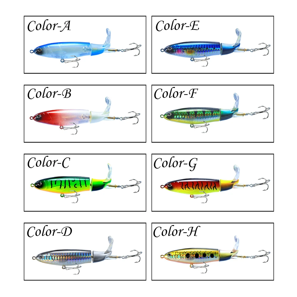1PCS Whopper Popper 13g/16g/35g Top water Fishing Lure Artificial Bait Hard Plopper Soft 360° Rotating Tail Fishing Tackle image 4