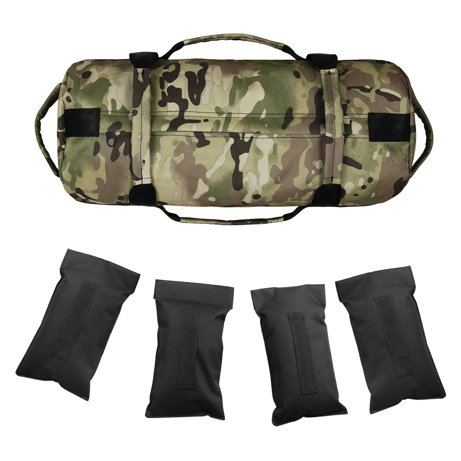 

Empty Camouflage Weightlifting Sport Sandbag Adjustable Weight Sandbag with 4 Inner Small Bag Sandbag