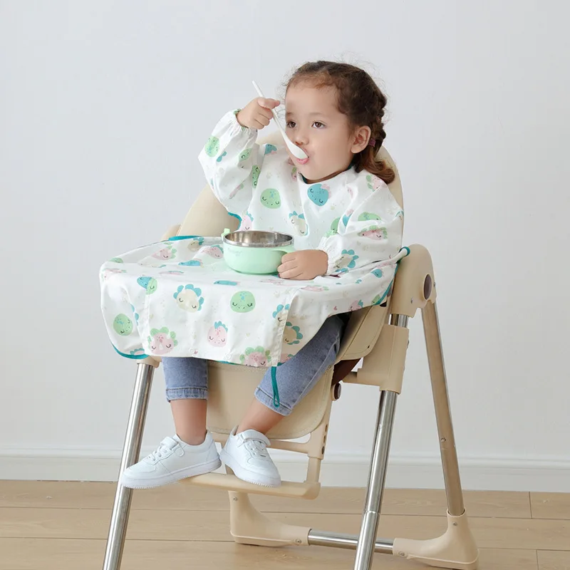 Baby Janting Chair Avental Macacões Comer Artefato Infantil Crianças Pequenas Alimentação À Prova D' Água Antifouling Toddler Long-luva Bib