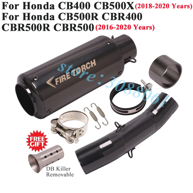 Slip On For Honda CB500R CBR500R CB500F CB500X CB400 CBR400 Motorcycle GP Exhaust Escape Modify Link Pipe Tail Muffler DB Killer