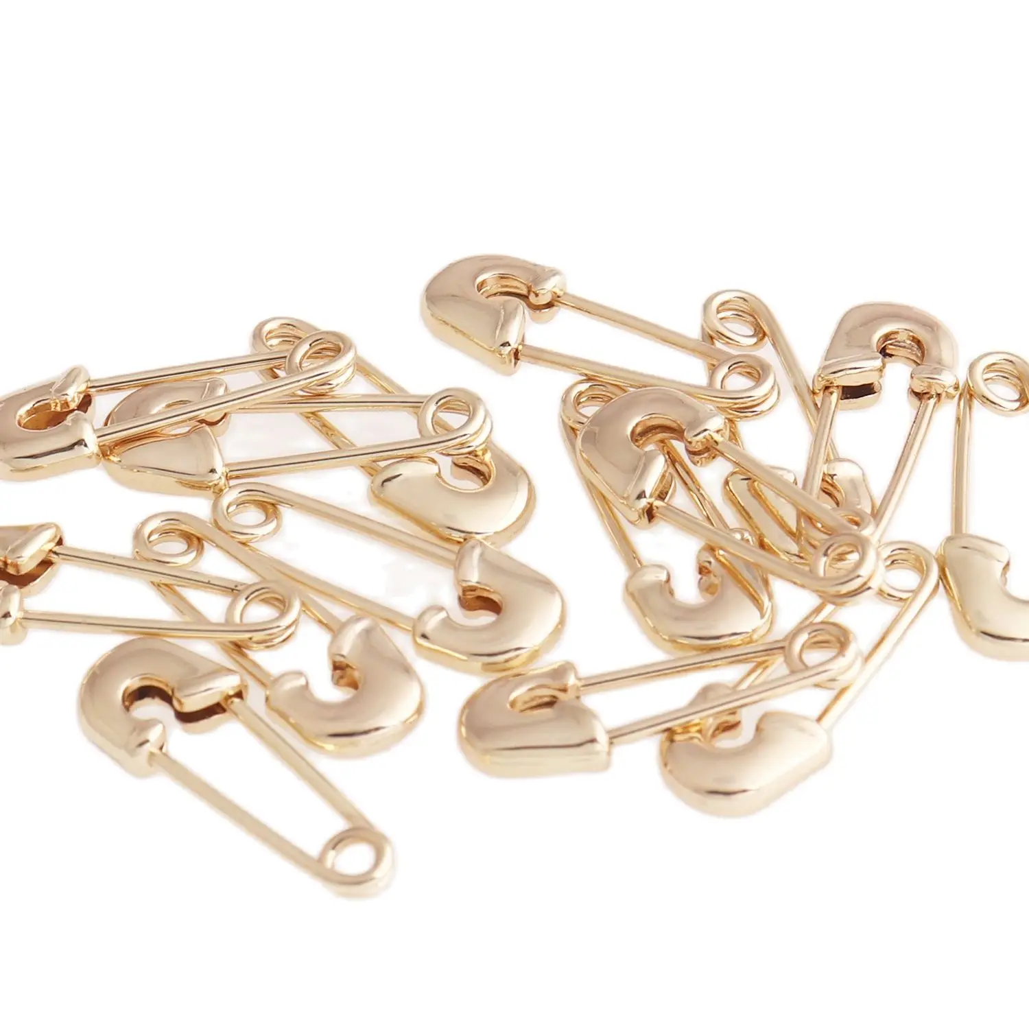 Light gold Safety Pins Mini Copper Scarf Pins Brooch Pins Knitting Cross Pins for Sewing DIY Jewelry Making Supplies