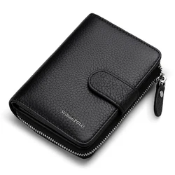 WILLIAMPOLO Man Walet Genuine Leather Hasp Closure Card Holder Small Bag With Gift Box for Men Card Wallet Men's Wallet PL319