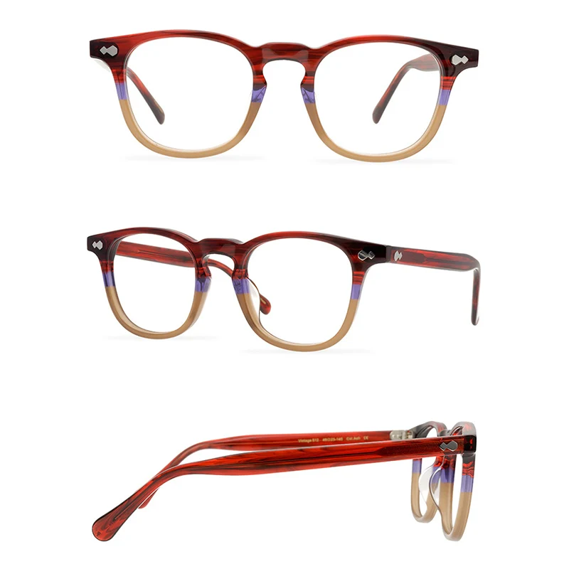 Belight Optical New Arrival Fancy Vintage Retro Acetate Square Shape Spectacle Frame Precription Lens Eyeglasses 512