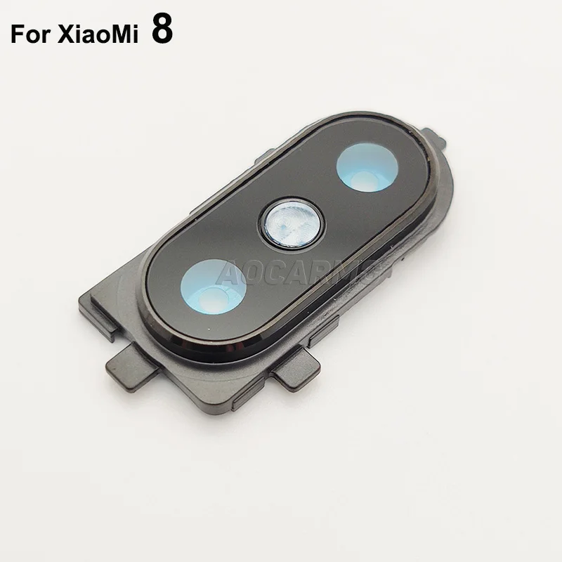 Aocarmo-عدسة الكاميرا الخلفية لـ XiaoMi 8 mi 8 ، مع لاصق وإطار العدسة ، مع ملصق