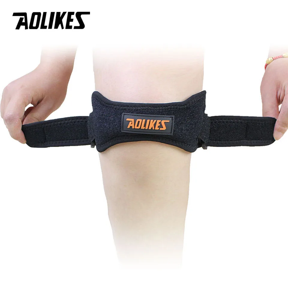 AOLIKES 1PCS Patella Kneecap Band Adjustable Silica Gel Knee Tendon Strap Protector Knee Pads Running Sport Cycling Knee Support