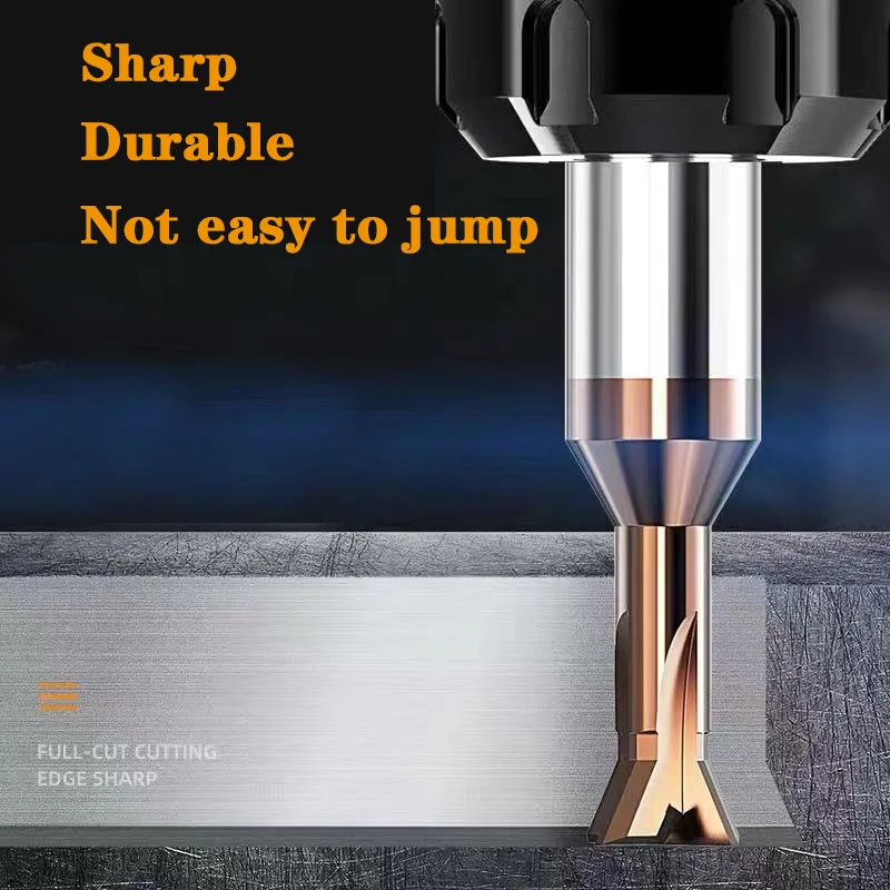 Carbide Dovetail Milling Cutter Tungsten Steel Machining Tool for Metal CNC Tool Dovetail Face Cutter 45 60 75 Degree 3mm-20mm