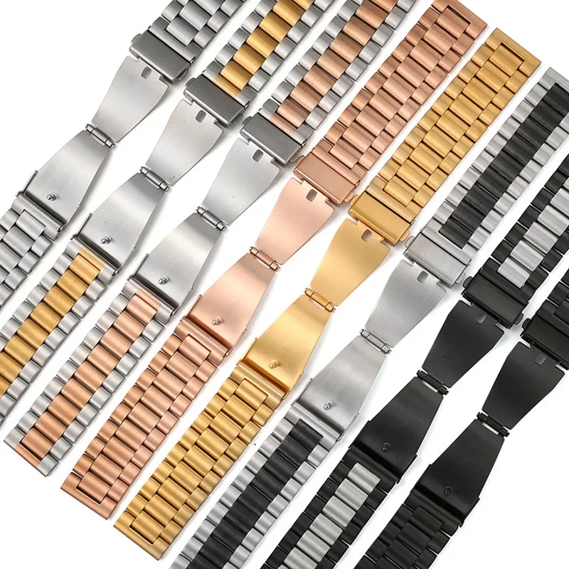 18mm 20mm 22mm 24mm Universal Watch Band Solid Stainless Steel Band Quick Release Metal Strap Bracelet Watch Accessories