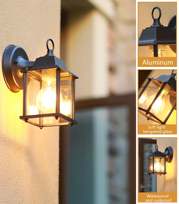 Retro Outdoor Wall Light Villa Garden Porch Wall Waterproof Lighting Courtyard Corridor Aisel Balcony Vintage E27 Fixtures