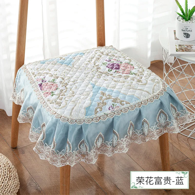Universal Lace Dining Chair Cushion Home Decor European-Style Jacquard Cushion Office Seat Mat Breathable Pad Student Seat Pad