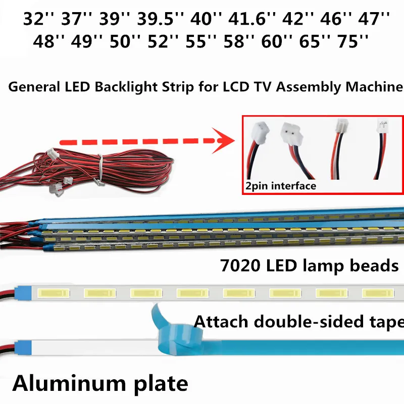 

Free shipping 1set=2pcs 50 inch LED backlight LCD TV backlight strip length 553MM assembly machine light strip modification