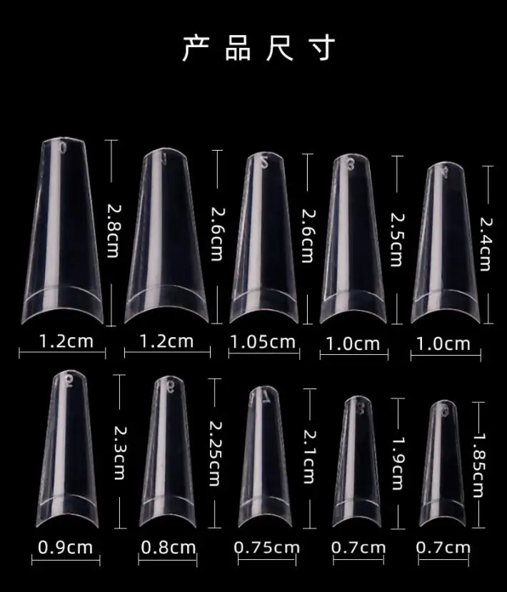 

Gel Nails Extension System Full Cover Sculpted Clear Stiletto Coffin False Nail Tips 500pcs/bag