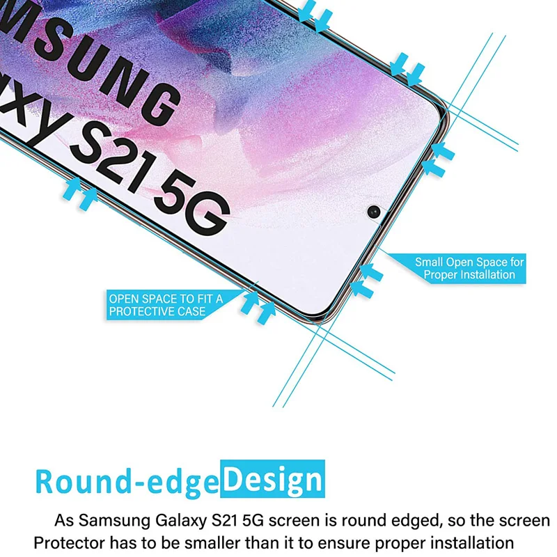 3Pcs Tempered Glass For Samsung Galaxy S21 Plus S21FE Screen Protector 9H 2.5D Phone On Film Protective Glass For Galaxy S21 5G