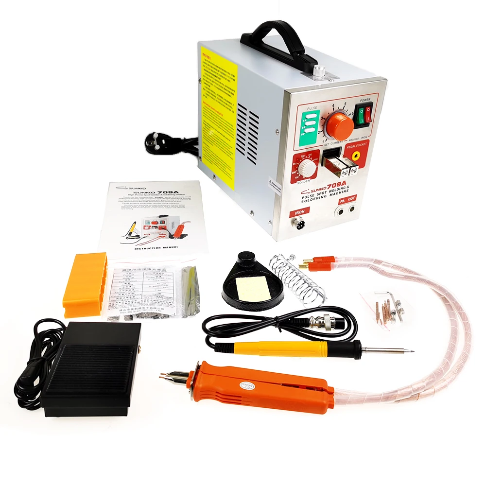 

3.2KW SUNKKO 709A Battery Spot Welder With HB-70B Welder Pen For 18650 WELDING STATION Spot Welding Machine 220V /110V