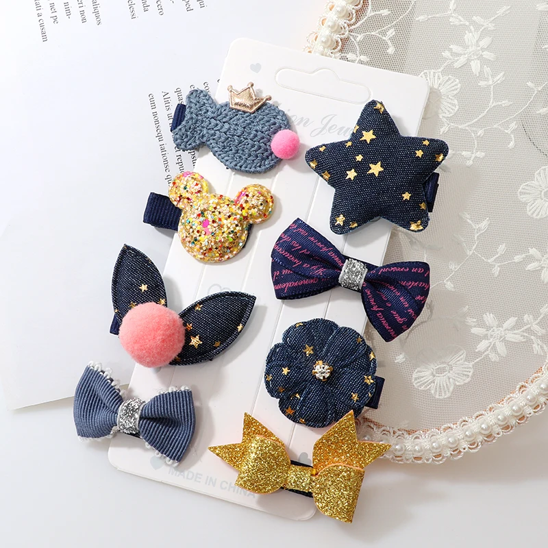 8Pcs/Set Girls Cute Hair clips Hair Accessories Bow Flower Animal  Hair bands Headwear Kids Cartoon Hairpins Headdress Ornaments image 6