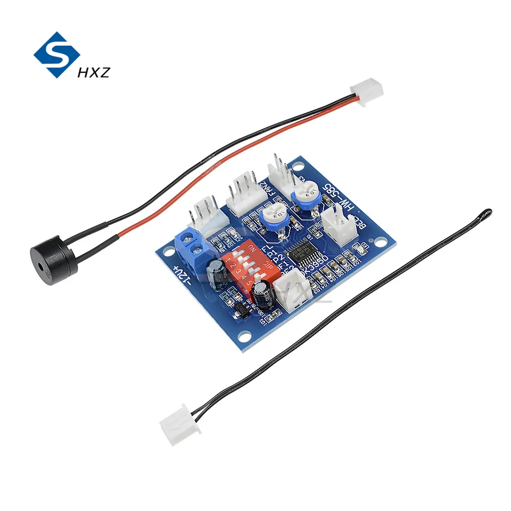 PWM PC CPU DC 12V  Fan Temperature Control Speed Controller Module Temperature Probe Buzzer High-Temp Alarm Speed Control