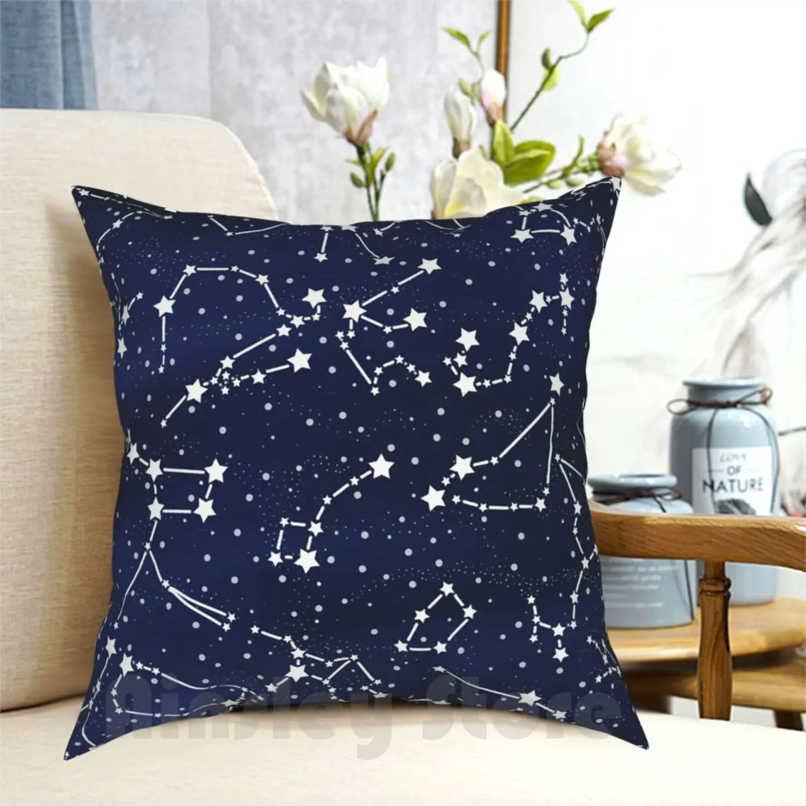 Vintage Outer Space Map Pillow Case Printed Home Soft DIY Pillow cover Space Vintage 1950S Atomic Atomic Age Retro Sputnik