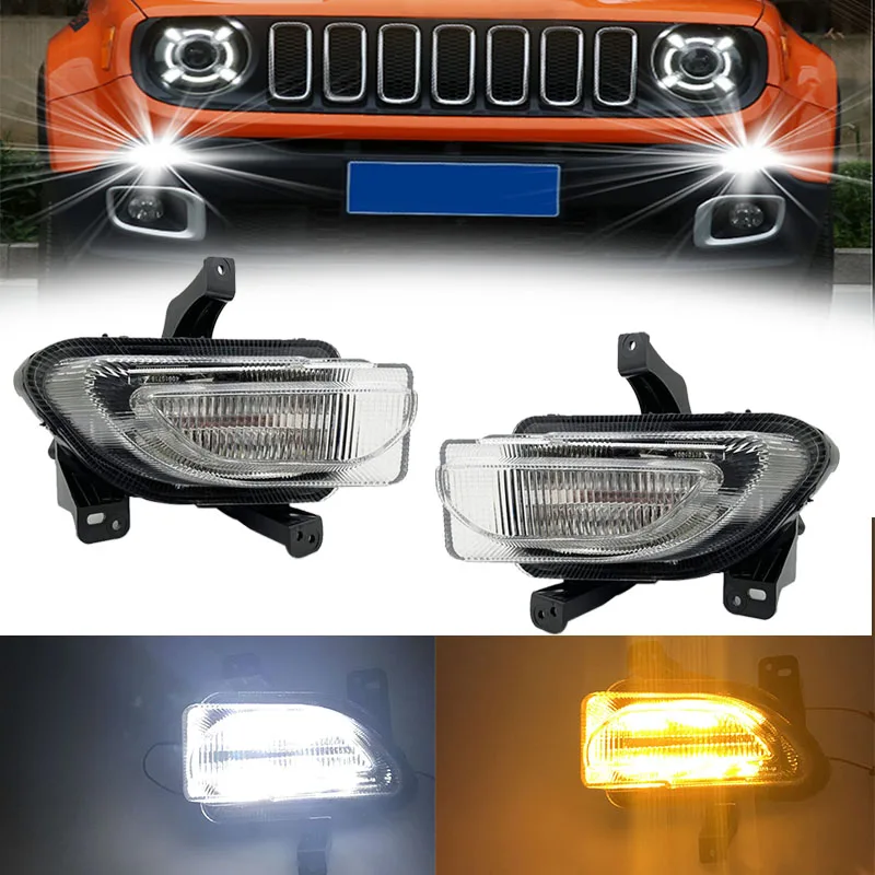 

LED DRL Headlight For Jeep Renegade 2015-2018 fog lights headlights fog light daytime running lights driving lights foglights