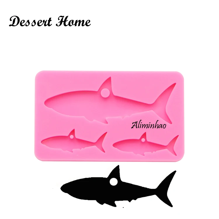 DY0102 epoxy resin molds Shark family mold for keychains Jewelry silicon molds for resin diy