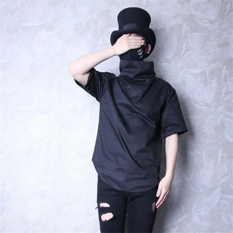 Men's Short Sleeve T Shirt Spring And Autumn New Yamamoto Style British Fashion Leisure High Collar Large Size Jacket