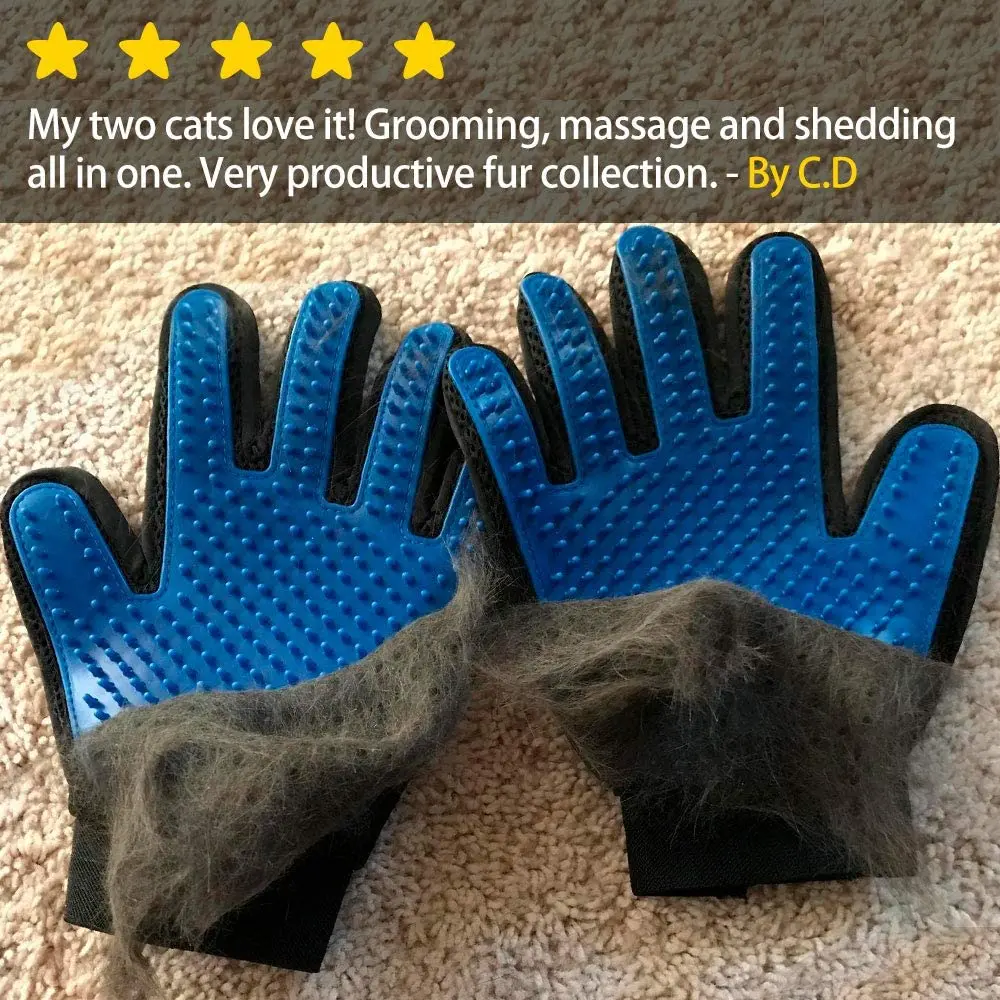 Dog pet grooming gloves silicone cat brush comb shedding hair gloves dog bath cleaning supplies animal comb