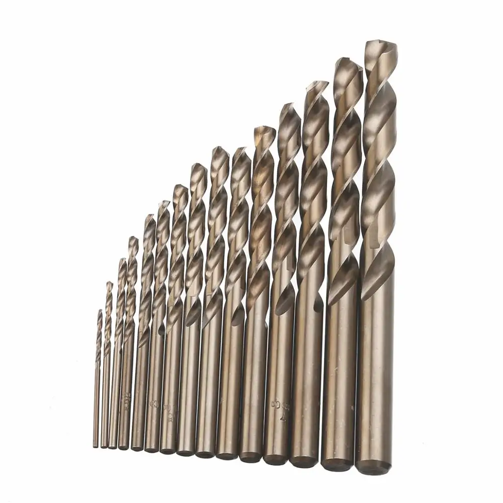 15pcs Cobalt Drill Bits For Metal Wood Working M35 HSS Steel Straight Shank 1.5-10mm Twisted Drill Bit Power Tools