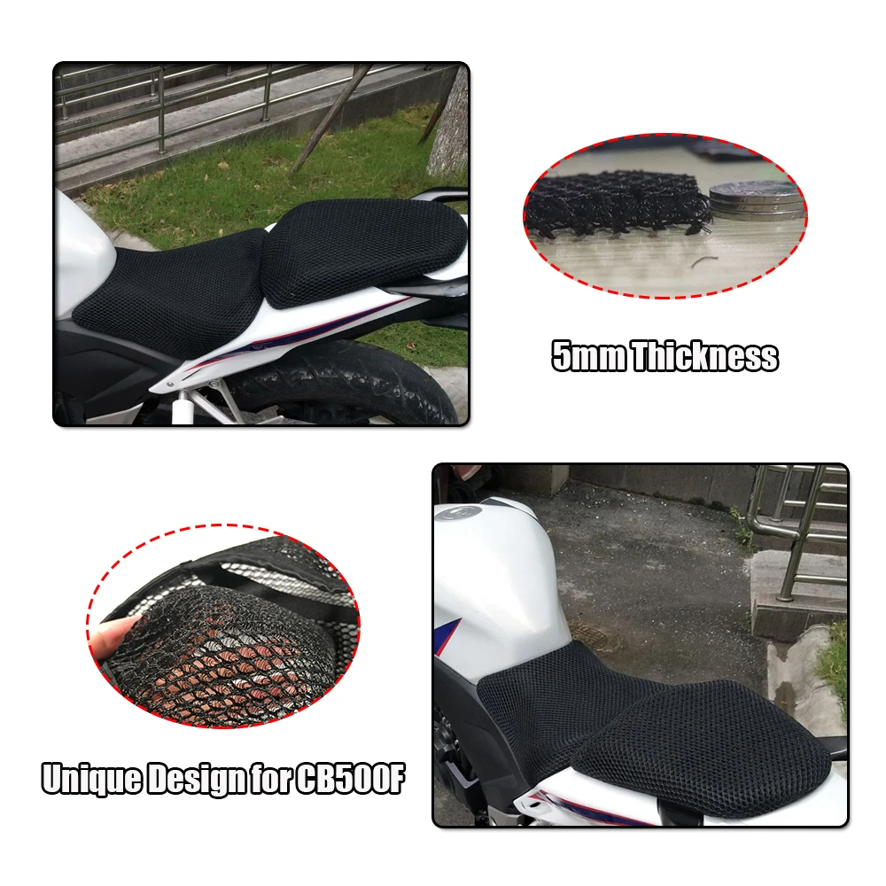 For 2013-2015 Honda CB500F Seat Cowl Cushion Cover Net 3D Mesh Protector Motorcycle Accessories CB CBR 500F CB500 CBR500R Parts