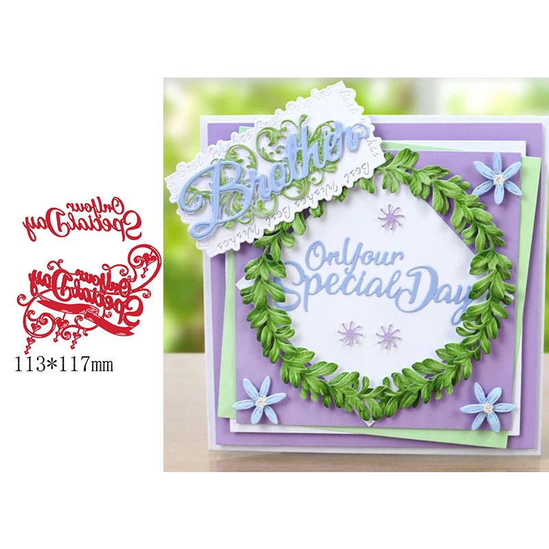 Fancy Words Best Wishes Winter Christmas Greetings On Your Special Day Metal Cutting Dies For DIY Scrapbooking Album Paper Cards