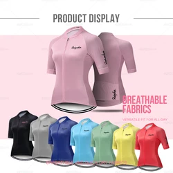 Maillot de vélo de route à manches courtes pour femmes, vêtements de cyclisme pour femmes, chemise d'été, vêtements de vélo pour femmes, vêtements de VTT, séchage rapide