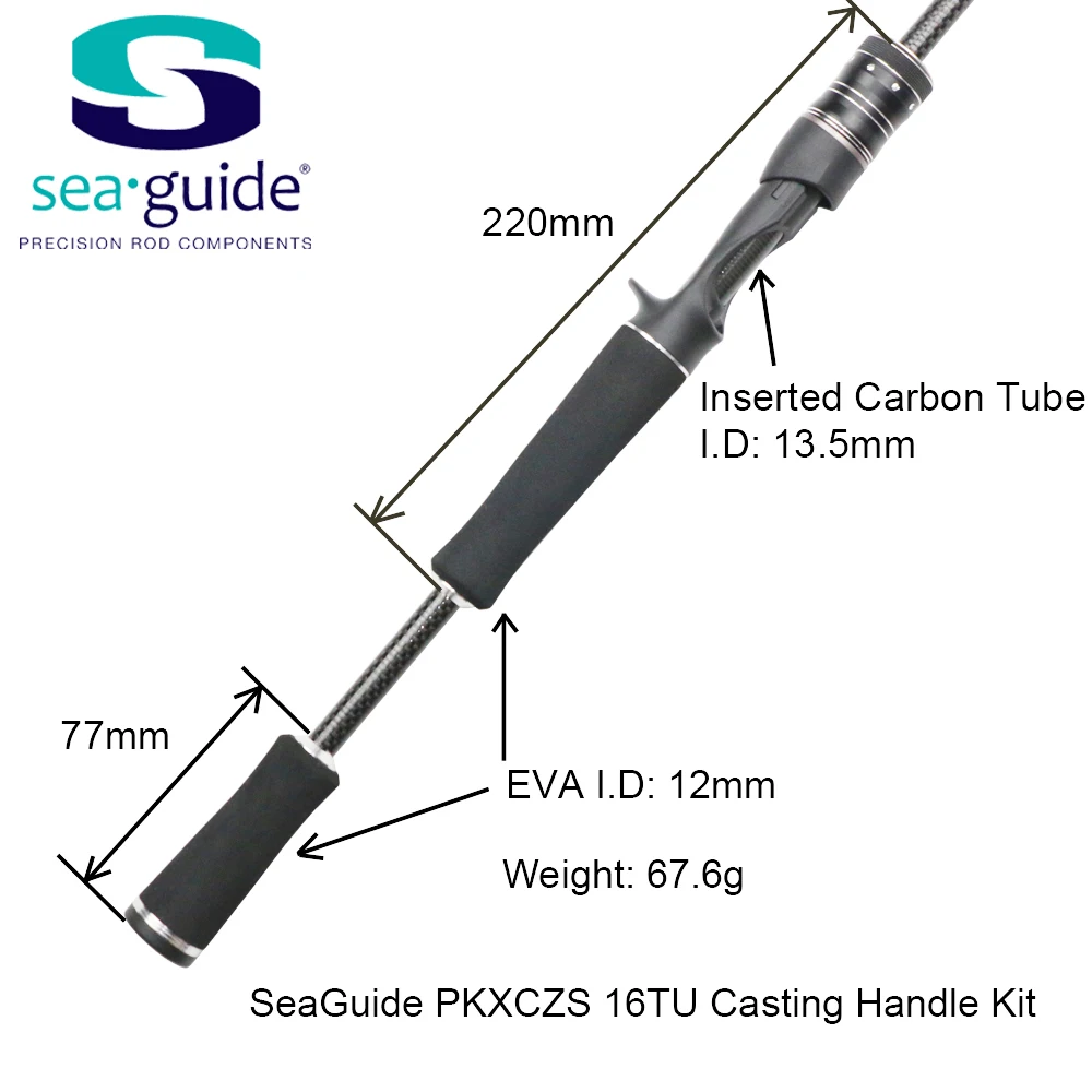 SeaGuide 1Set 67.6g Casting Reel Seat EVA Handle Kit Lure Rod Bass Fishing Rod DIY Fishing Rod Component Pole Accessory Repair