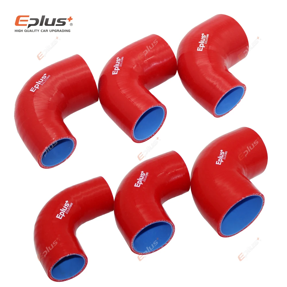 

EPLUS Universal Silicone Tubing Hose Connector Intercooler Turbo Intake Pipe Coupler Hose 90 Degrees Multiple Sizes Red