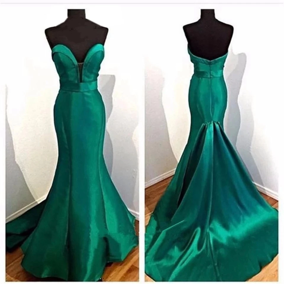 

Angelsbridep Mermaid Evening Dresses Court Train Special Occasion Celebrity Deep V-Neck Vestidos De Fiesta Fast Delivery 2021