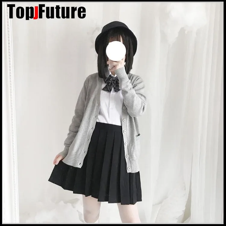 Fantasia japonesa de manga comprida para meninas, uniforme escolar, roupa japonesa de malha para cosplay, 2020