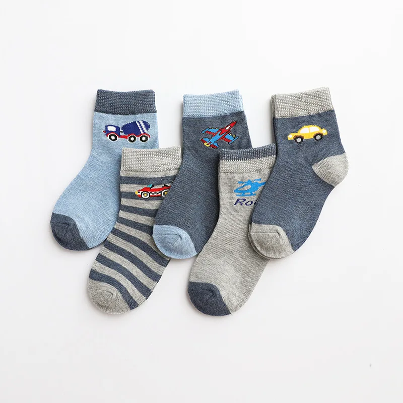 5 Pairs/Lot Children\'s Soft Cotton Socks Boy Girl Baby Cute Cartoon Teen Fashion Warm For 1-12 Years Autumn Winter New Kids Sock