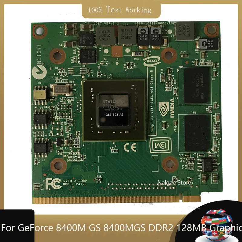 

For nVidia GeForce 8400M GT 8400M G MXM II DDR2 128MB G84-603-A2 Graphics VGA Card for Acer 4520G 5520G 5920G 7720 6930 Laptop