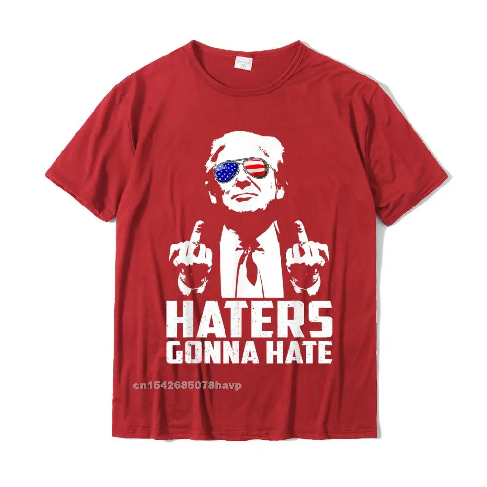 Funny Haters Gonna Hate President Donald Trump Middle Finger T-Shirt Cotton Men Tshirts Summer Tees Brand New Geek