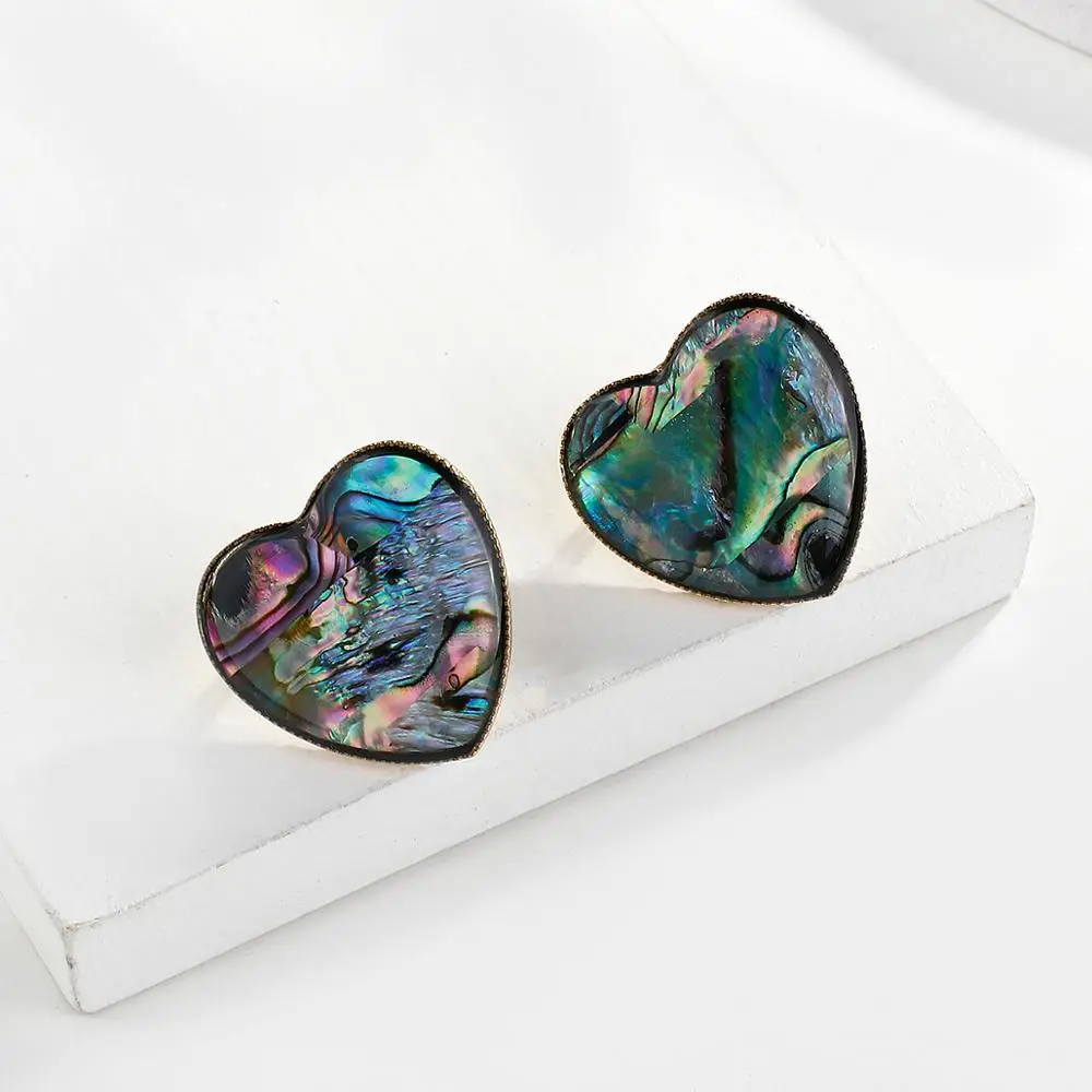 AENSOA Trendy Irregular Abalone Shell Drop Earrings For Women Girls Unique Geometric Statement Dangle Earrings Statement Jewelry