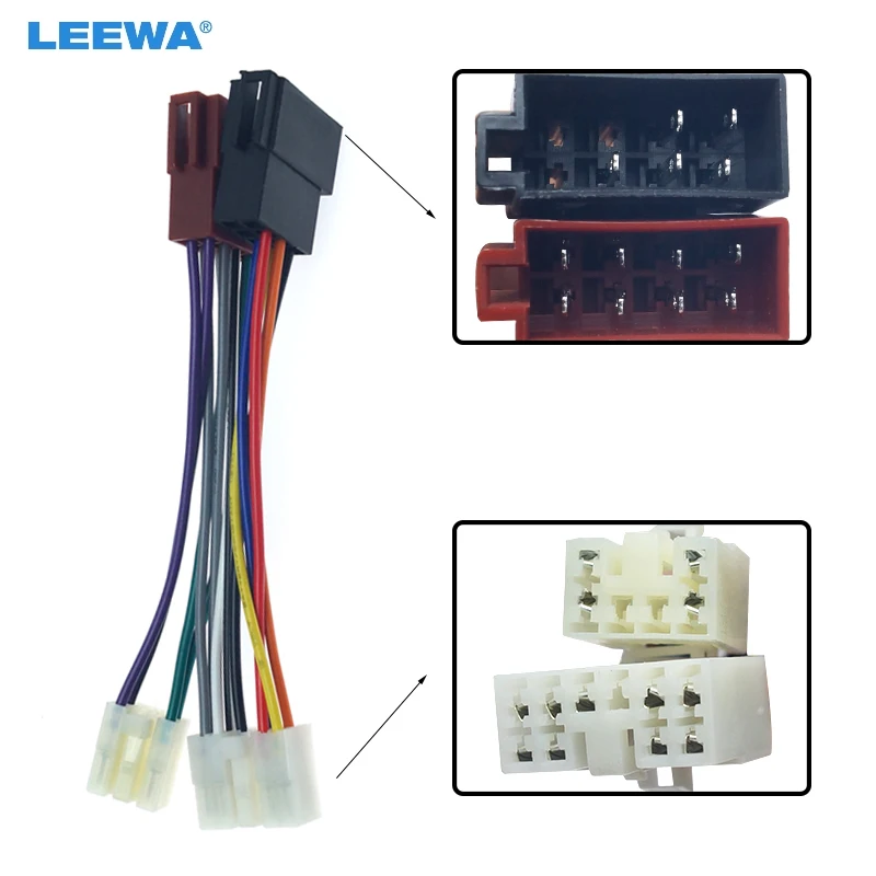 

LEEWA 10X Car Stereo Conversion Plug Wiring Harness Adapter For Toyota Lexus Daihatsu To ISO CD Radio Original Head Units Cable