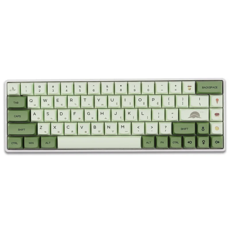 Capuchons de clavier mécanique à sublimation matcha, similaire au profil XDA, anglais, japonais, 124 touches, PBT