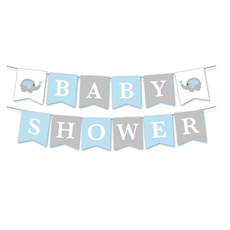 It's A Boy It's A Girl Elephant Banner Bunting Christening Garland Baby Shower Gender Reveal Party Decorations for Baby Boy Girl image 4