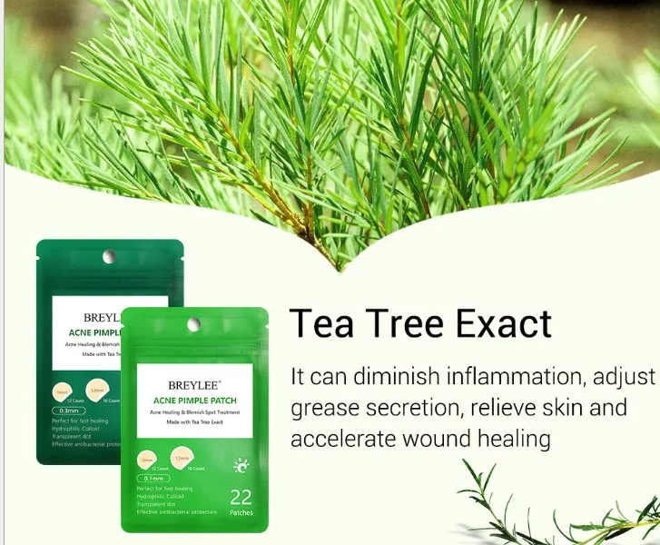 Tea tree acne stickers daily + night acne stickers to fade acne marks ultra-thin 22 pieces