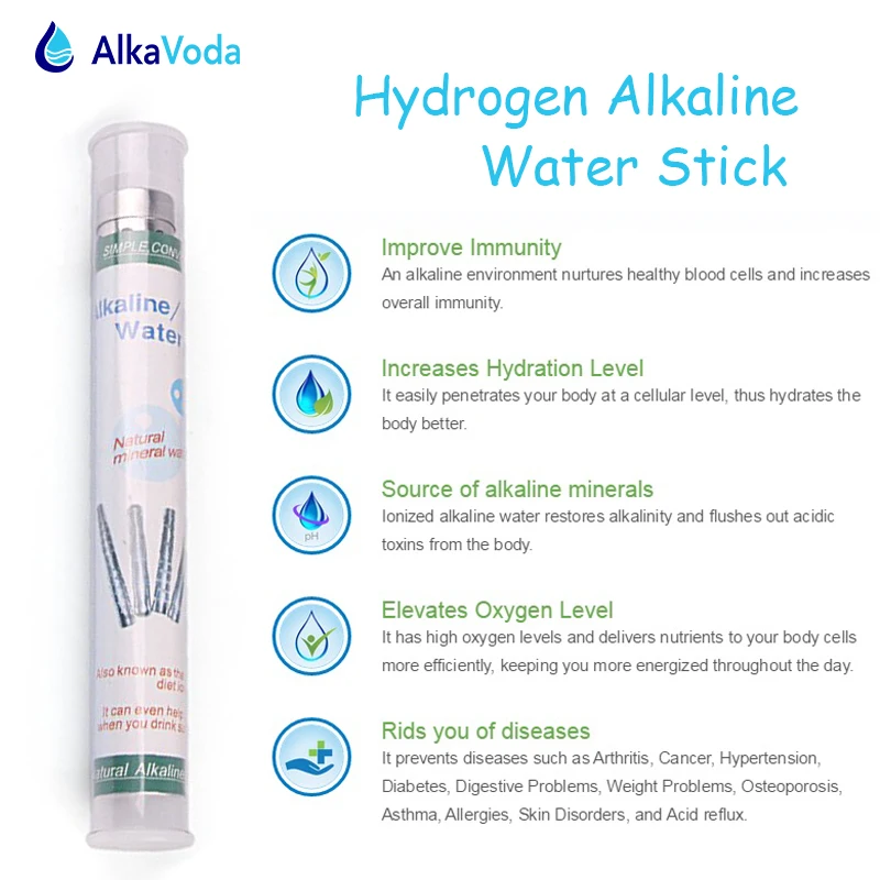 2-20pcs Negative Ions Portable Hydrogen Alkaline Mineral Ionizer Water Purifier Sticks Increase pH Antioxidant ORP