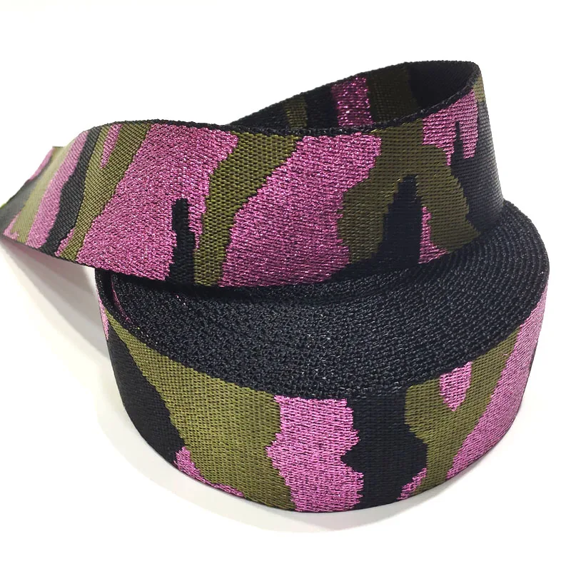 2 Inch High Quality Camo Webbing Tape 50mm Purple/Black/Green Color  Hot Sale